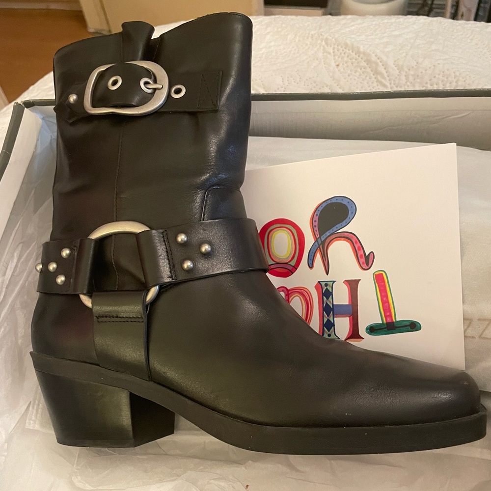 Arezzo Women’s Moto Boots with Buckle Detail